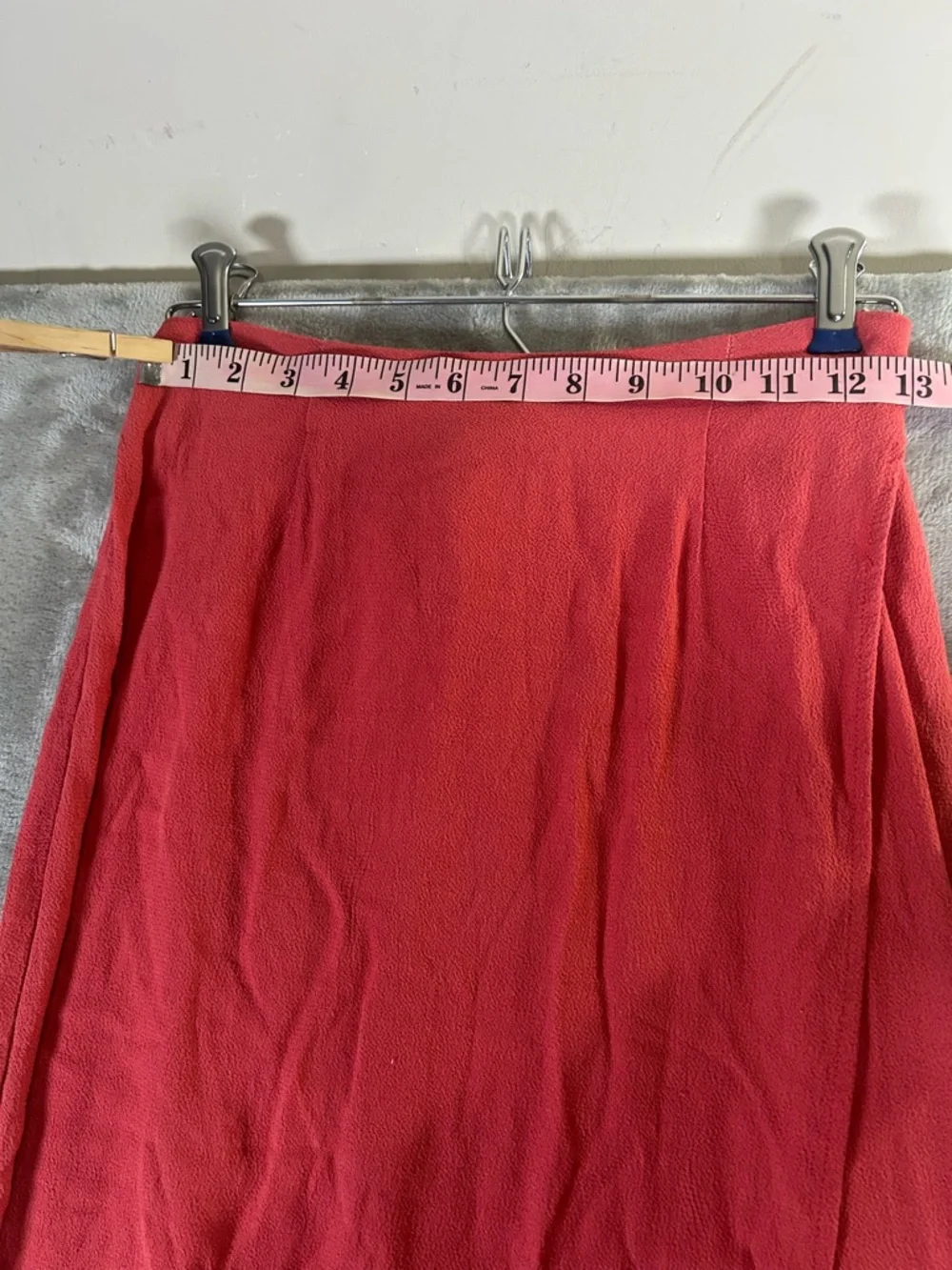 Reformation coral red Midi tie Skirt with Side Slit - Picture 5 of 7